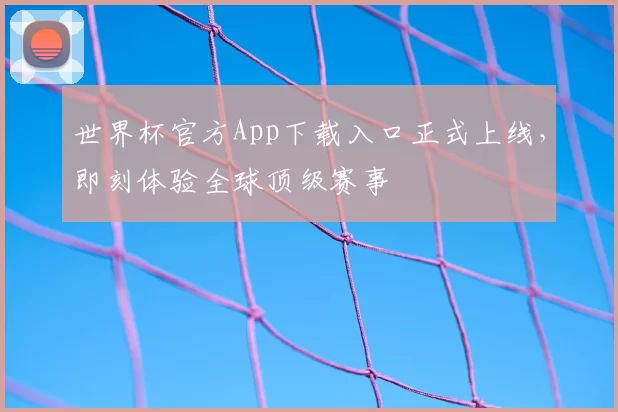 世界杯官方App下载入口正式上线,即刻体验全球顶级赛事