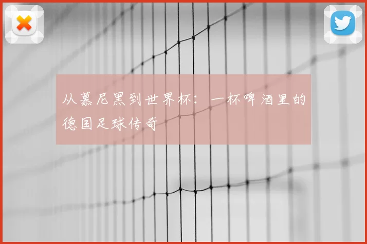 从慕尼黑到世界杯:一杯啤酒里的德国足球传奇